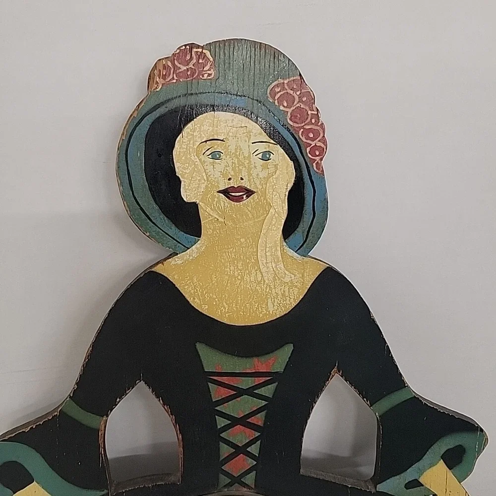 Unique Vanity Mirror - Victorian Woman With Dress Wall‎ Art Folk Art